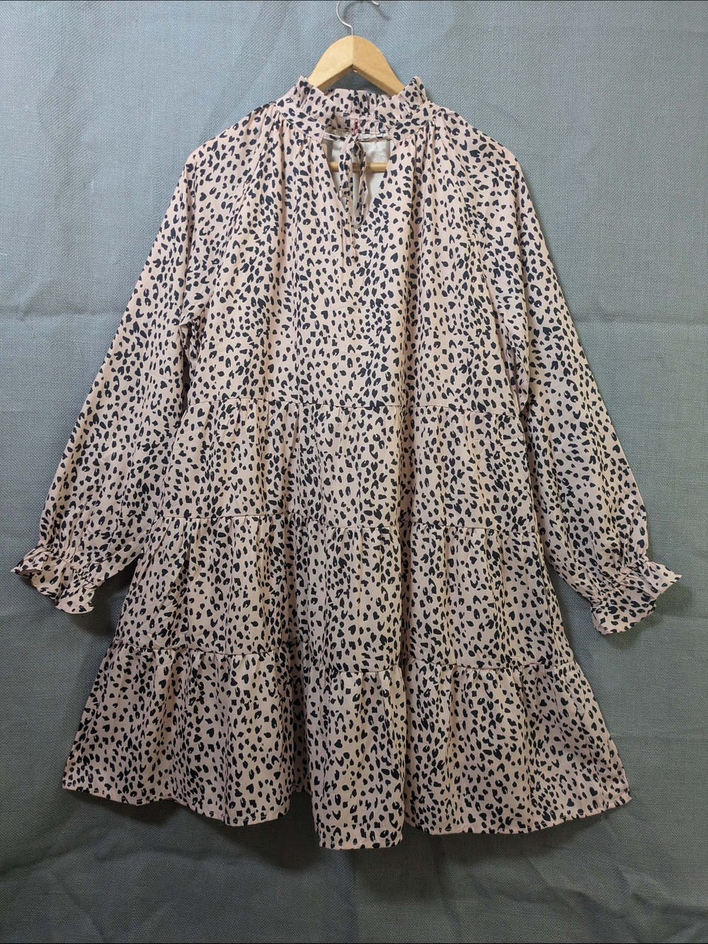 Tiered Animal-Print Pink Dress